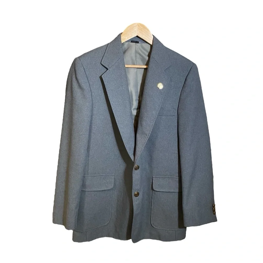VGT Haggar Men's Blazer Jacket Sport Suit Front Buttons/Pockets Grey 40